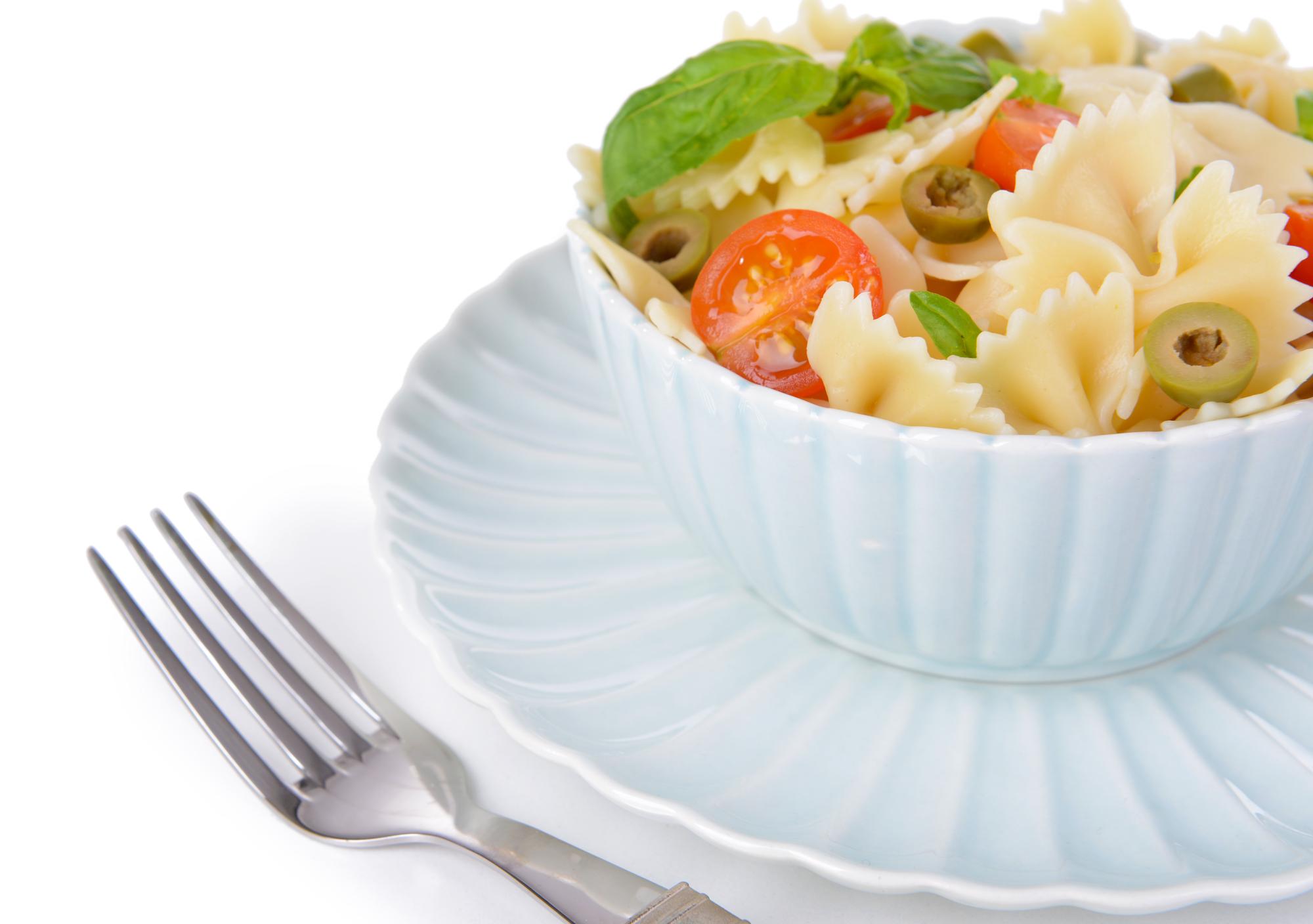 close up of a finished pasta dish